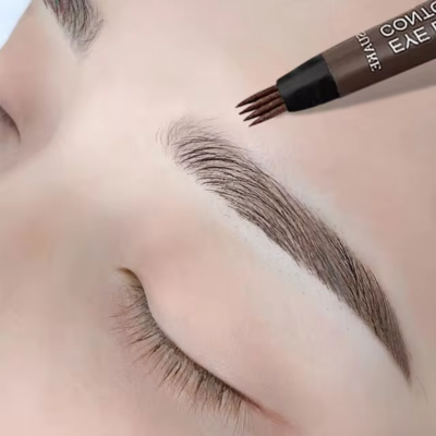 Lápis de Sobrancelha Líquido Impermeável Microblading Com 4 Pontas