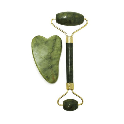 Rolo de Pedra de Jade + Placa Gua Sha